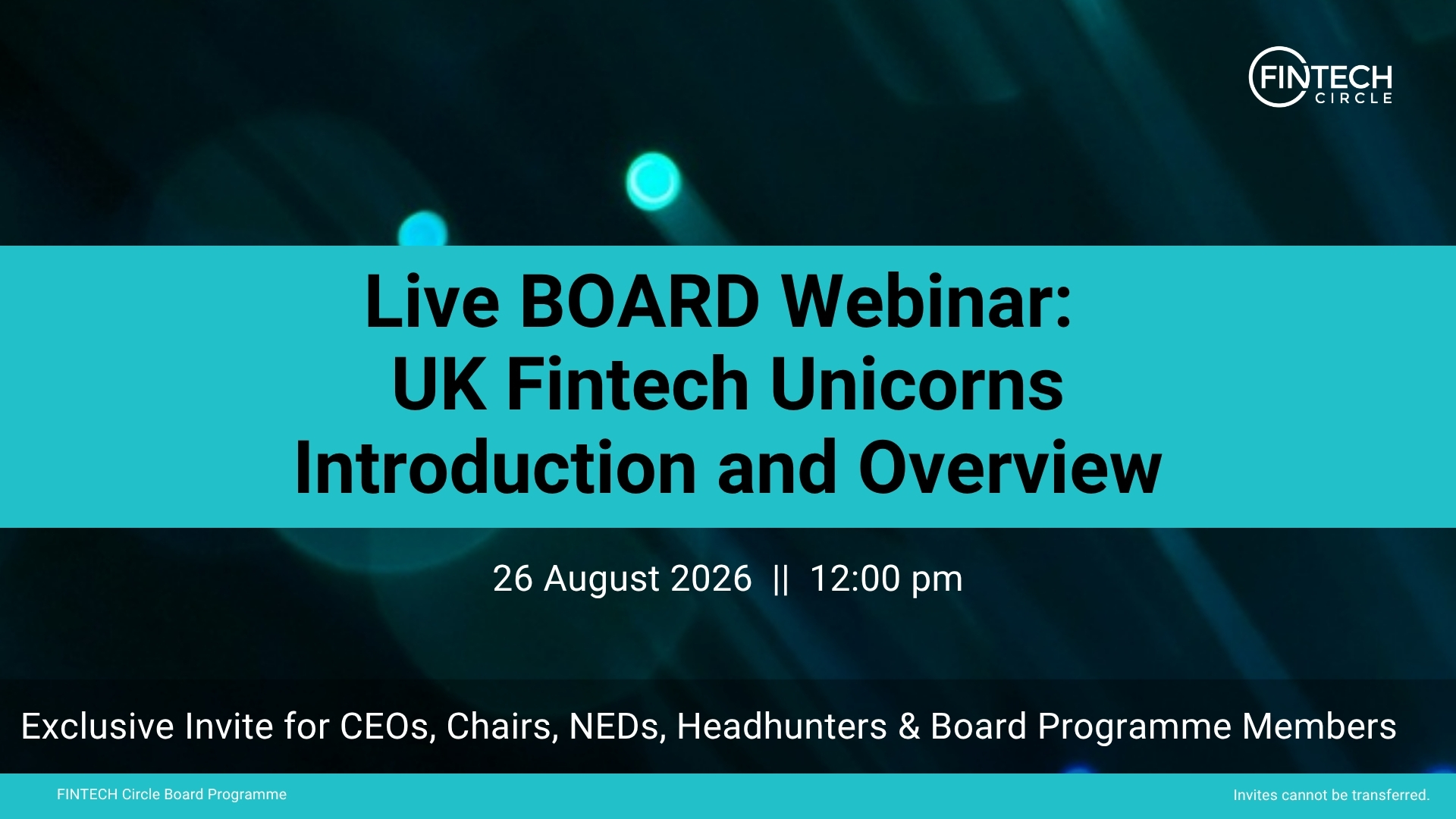 Live BOARD WEBINAR: UK Fintech Unicorns – Introduction and Overview